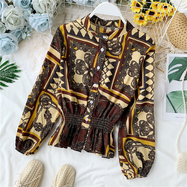 Cămașă de damă colorată cu nasturi în mai multe culori