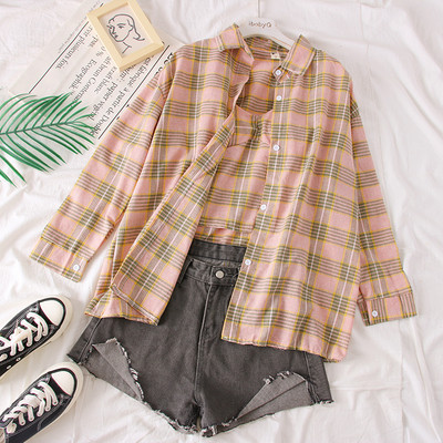 Stílusos női kockás ing gombokkal, többféle színben