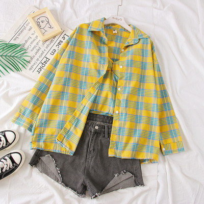 Stílusos női kockás ing gombokkal, többféle színben