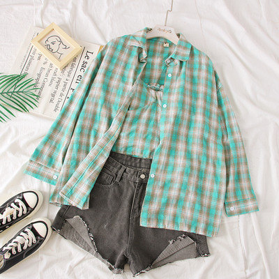 Stílusos női kockás ing gombokkal, többféle színben