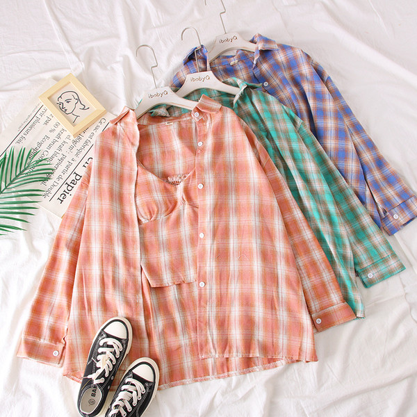 Stílusos női kockás ing gombokkal, többféle színben