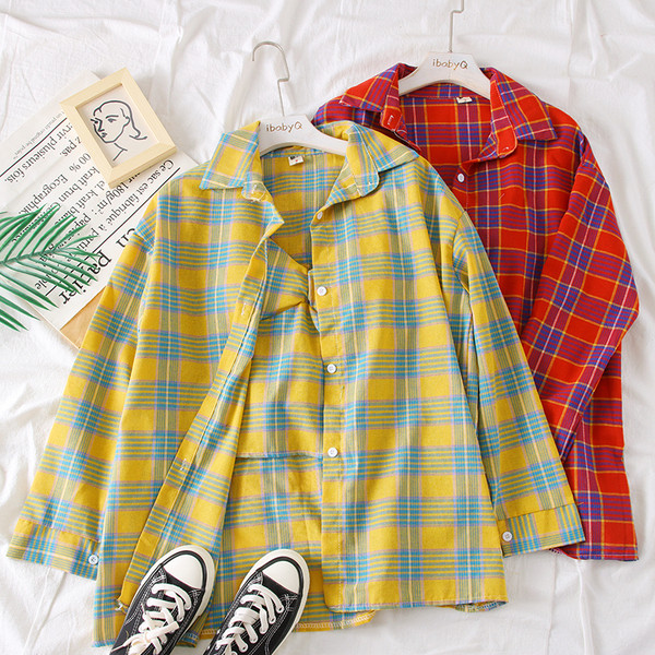 Stílusos női kockás ing gombokkal, többféle színben