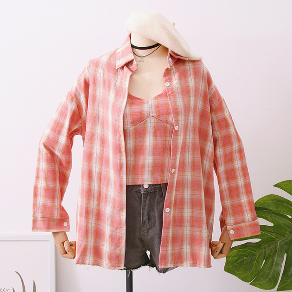 Stílusos női kockás ing gombokkal, többféle színben