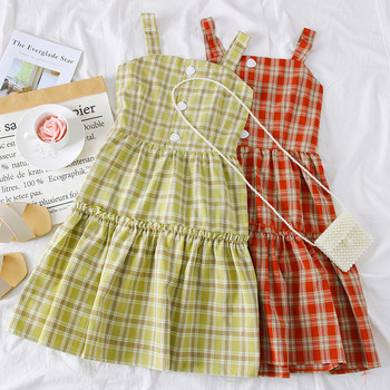 Rochie de dama decupata cu bretele si nasturi subtiri