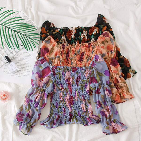 Bluza de dama model nou cu motive florale in mai multe culori