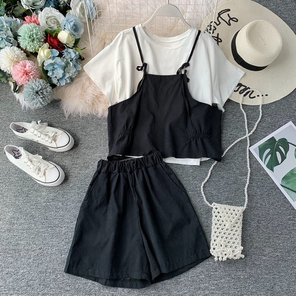 Set casual dama de tricou si pantaloni scurti in mai multe culori