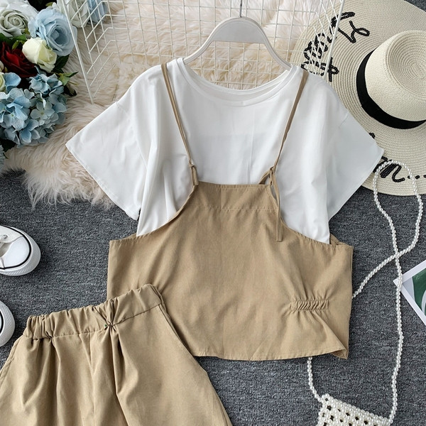 Set casual dama de tricou si pantaloni scurti in mai multe culori