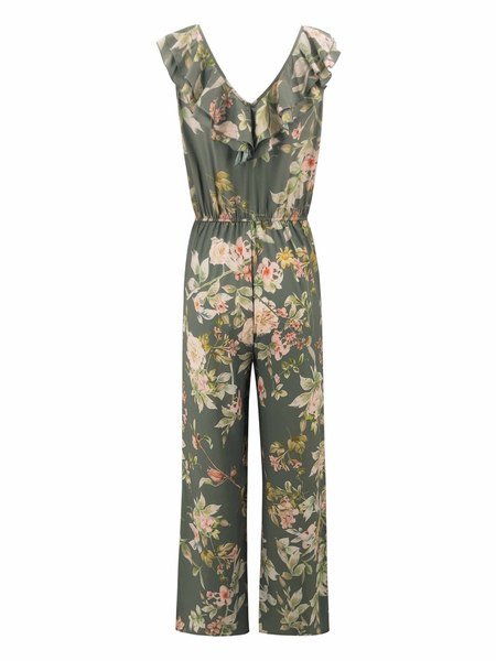 Μοντέρνες γυναικείες  ολόσωμες φόρμες με φυτικά μοτίβα σε πράσινο χρώμα