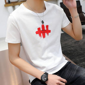 Tricou casual barbatesc cu maneci scurte si imprimeu