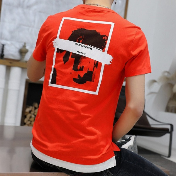 Tricou casual barbatesc cu maneci scurte si imprimeu