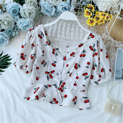 Bluza de dama cu maneca scurta si aplicatie colorata in mai multe culori