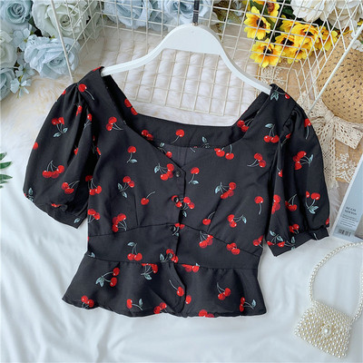 Bluza de dama cu maneca scurta si aplicatie colorata in mai multe culori