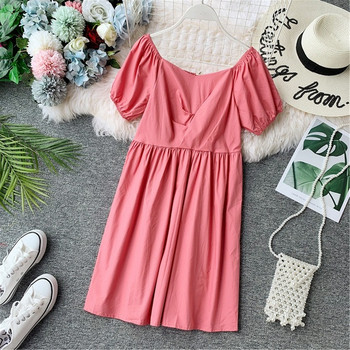 Rochie casual dama model lat cu maneci scurte in mai multe culori