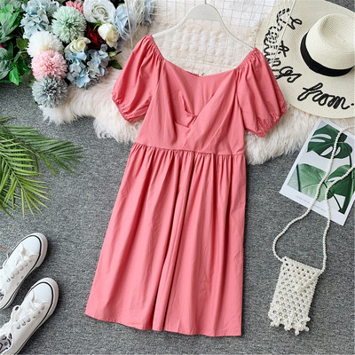 Rochie casual dama model lat cu maneci scurte in mai multe culori