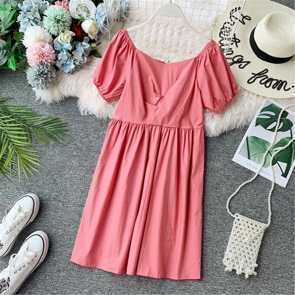 Rochie casual dama model lat cu maneci scurte in mai multe culori