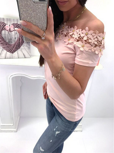 Bluza de dama cu dantela si umerii goi in trei culori