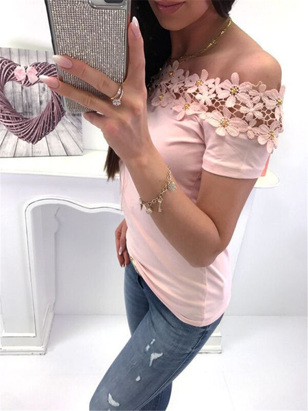 Bluza de dama cu dantela si umerii goi in trei culori