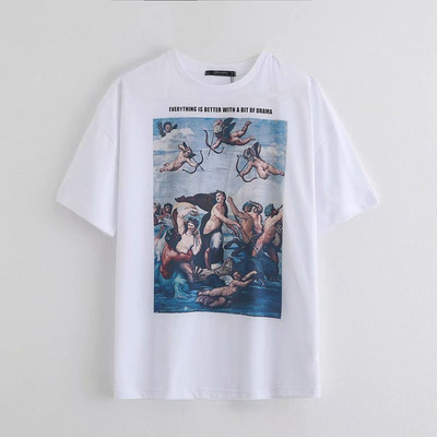 Tricou dama cu decolteu oval si maneci scurte alb cu aplicatie