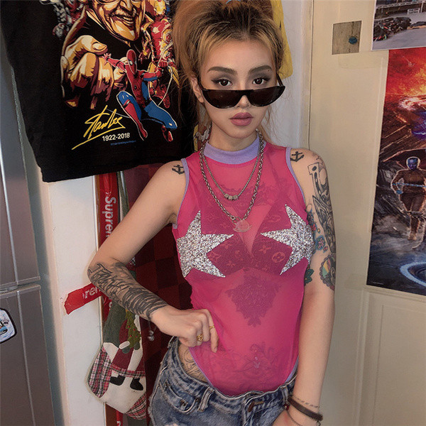 Body de damă modern cu decolteu O în culoarea roz