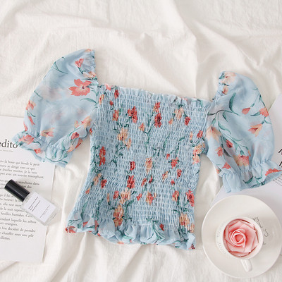 Bluză de damă modernă cu motive florale și umerii goi în mai multe culori