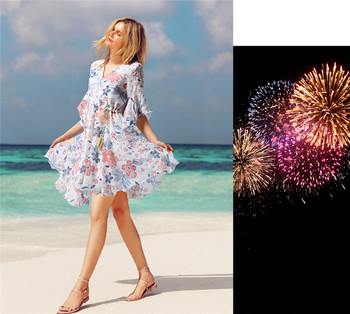 Дамска рокля с флорален десен в два цвята