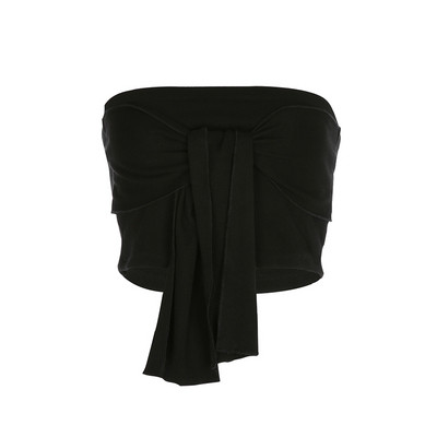 Bustiera de dama moderna cu cravate in negru