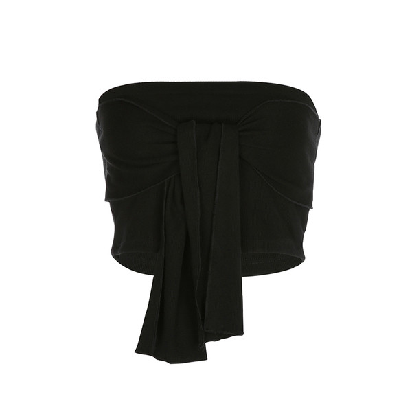 Bustiera de dama moderna cu cravate in negru