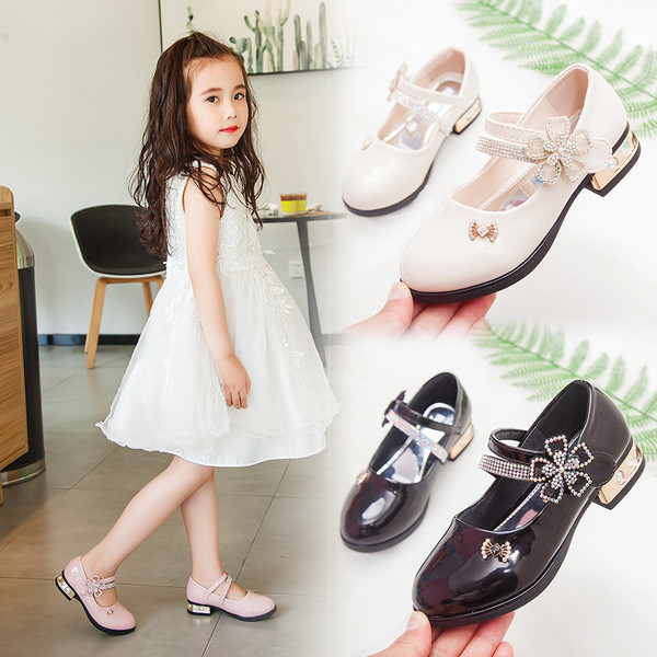 Pantofi eleganti pentru copii in trei culori cu pietre-pentru fete