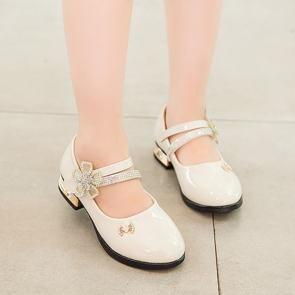 Pantofi eleganti pentru copii in trei culori cu pietre-pentru fete
