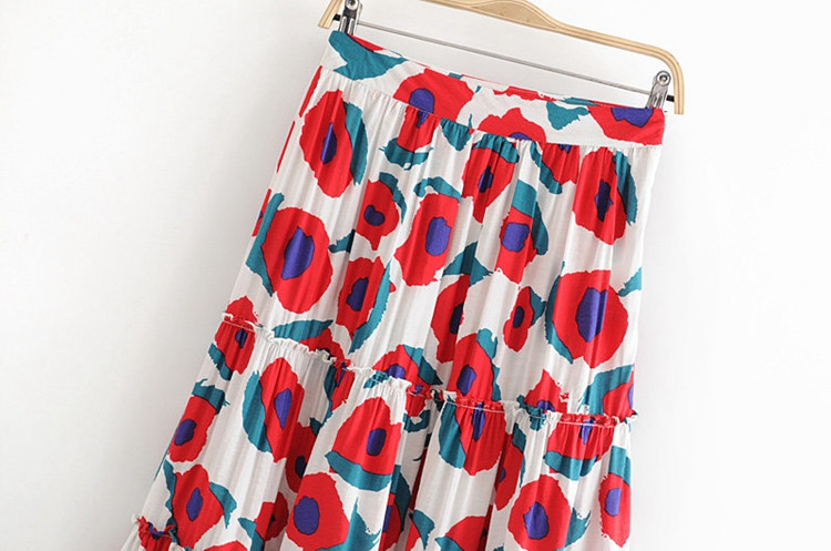 Fusta larga dama cu model floral