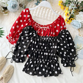 Bluză de damă modernă cu buline în mai multe culori