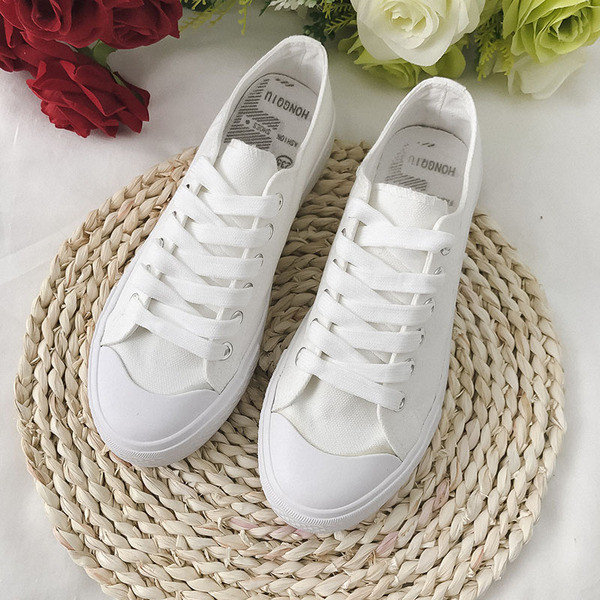 Tenisi casual dama in alb si negru cu sireturi si talpa plata