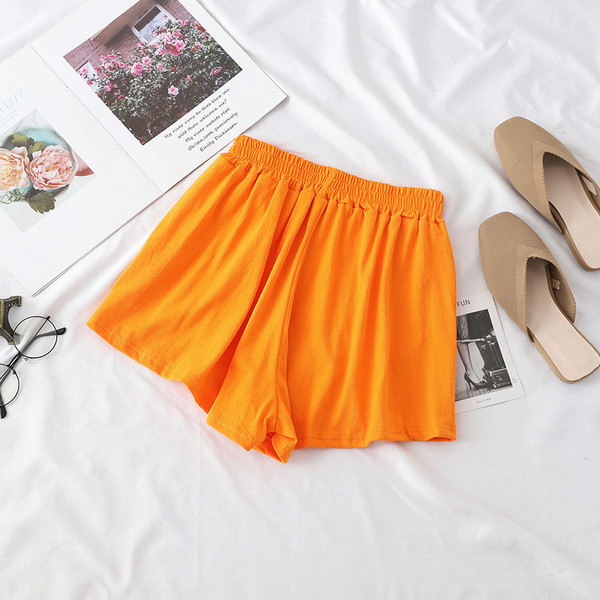 Pantaloni scurți casual dama cu talie elastica in mai multe culori