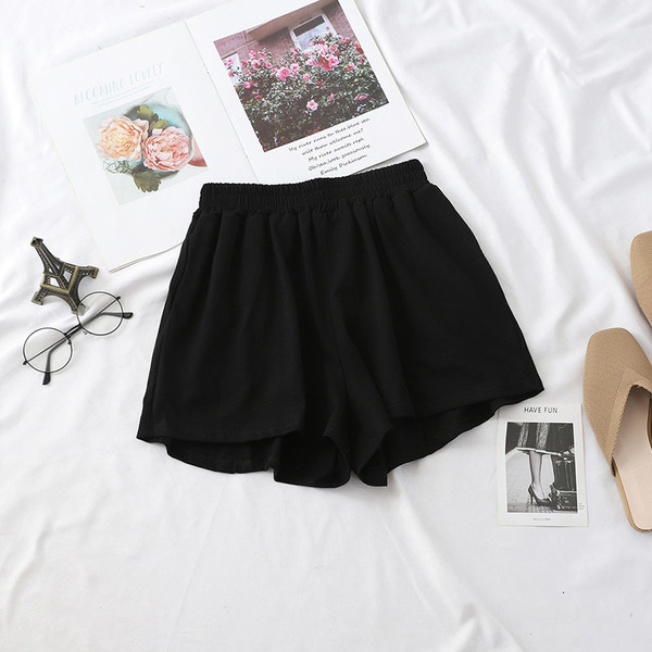 Pantaloni scurți casual dama cu talie elastica in mai multe culori