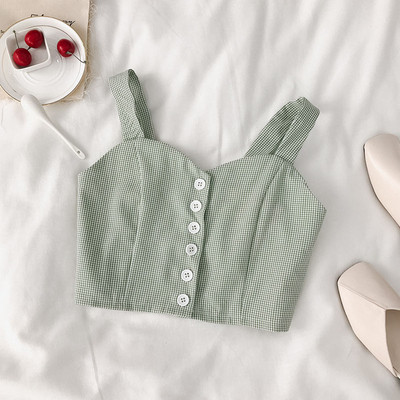 Maiou de damă de zi cu zi cu nasturi și bretele în două culori