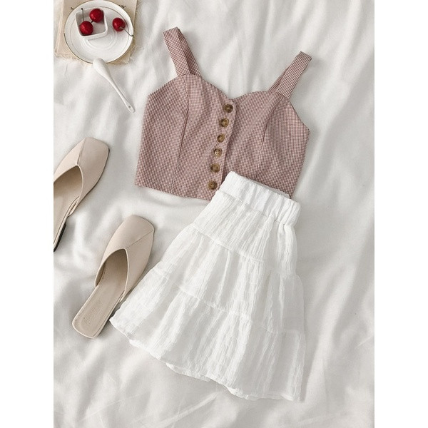 Maiou de damă de zi cu zi cu nasturi și bretele în două culori