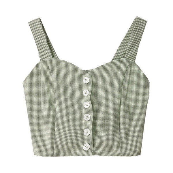 Maiou de damă de zi cu zi cu nasturi și bretele în două culori