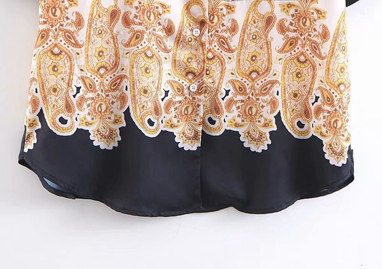 Cămașă de damă cu mâneci drepte și scurte cu model