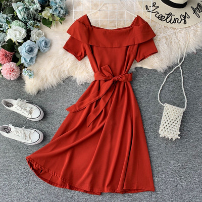 Rochie de dama stilata cu maneci scurte in mai multe culori