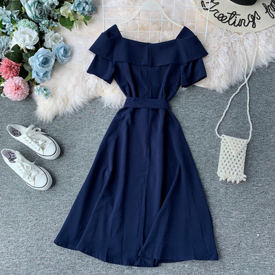 Rochie de dama stilata cu maneci scurte in mai multe culori