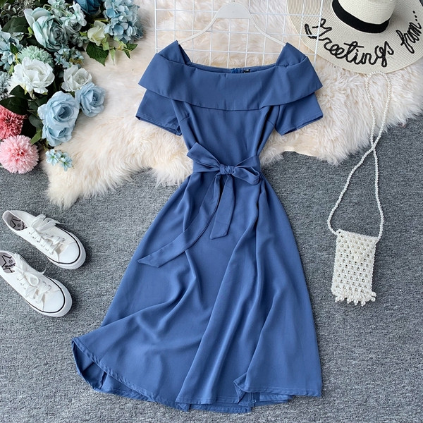 Rochie de dama stilata cu maneci scurte in mai multe culori