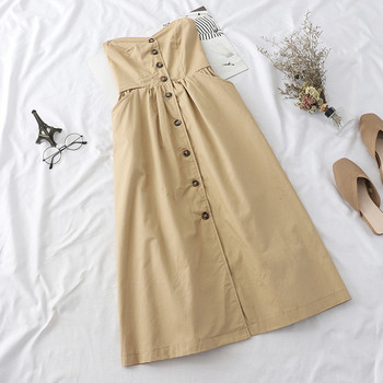 Model actual de rochie de dama fara bretele in negru si maro