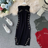 Rochie moderna de dama cu element metalic in mai multe culori