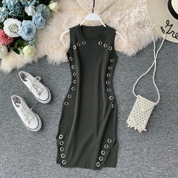 Rochie moderna de dama cu element metalic in mai multe culori