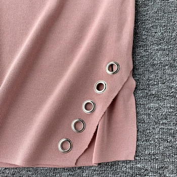 Rochie moderna de dama cu element metalic in mai multe culori