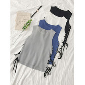 Maiou de damă de zi cu zi cu cravate în patru culori