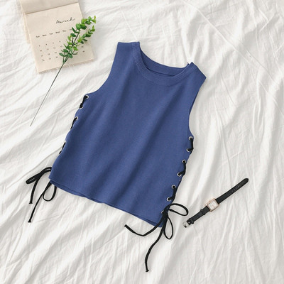 Maiou de damă de zi cu zi cu cravate în patru culori