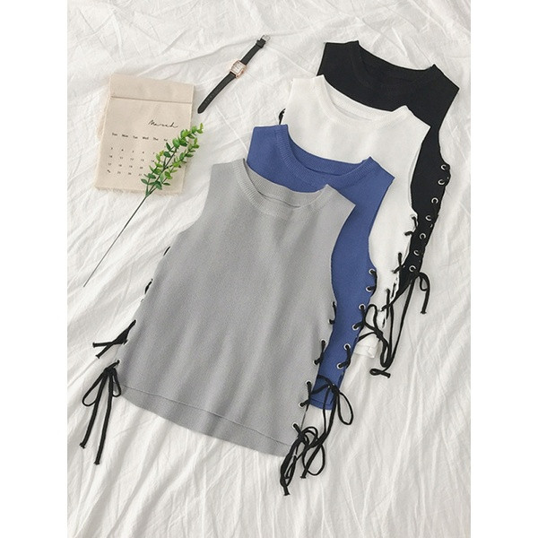 Maiou de damă de zi cu zi cu cravate în patru culori