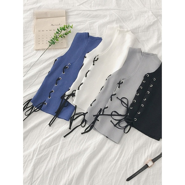 Maiou de damă de zi cu zi cu cravate în patru culori