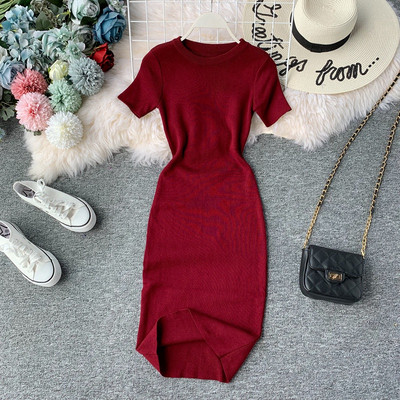 Rochie casual de dama cu maneci scurte in mai multe culori